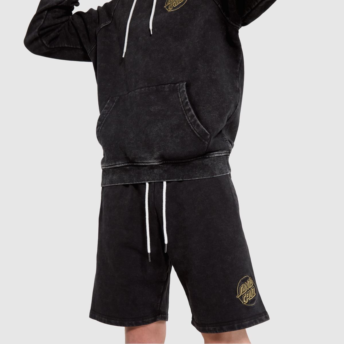 Santa Cruz – Svarta prickiga shorts med 50th Opus-motiv