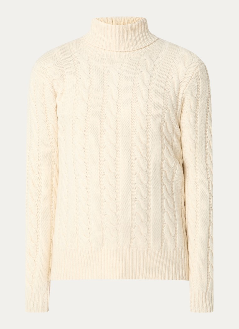 Ralph Lauren  Kabelgebreide coltrui in kasjmierblend