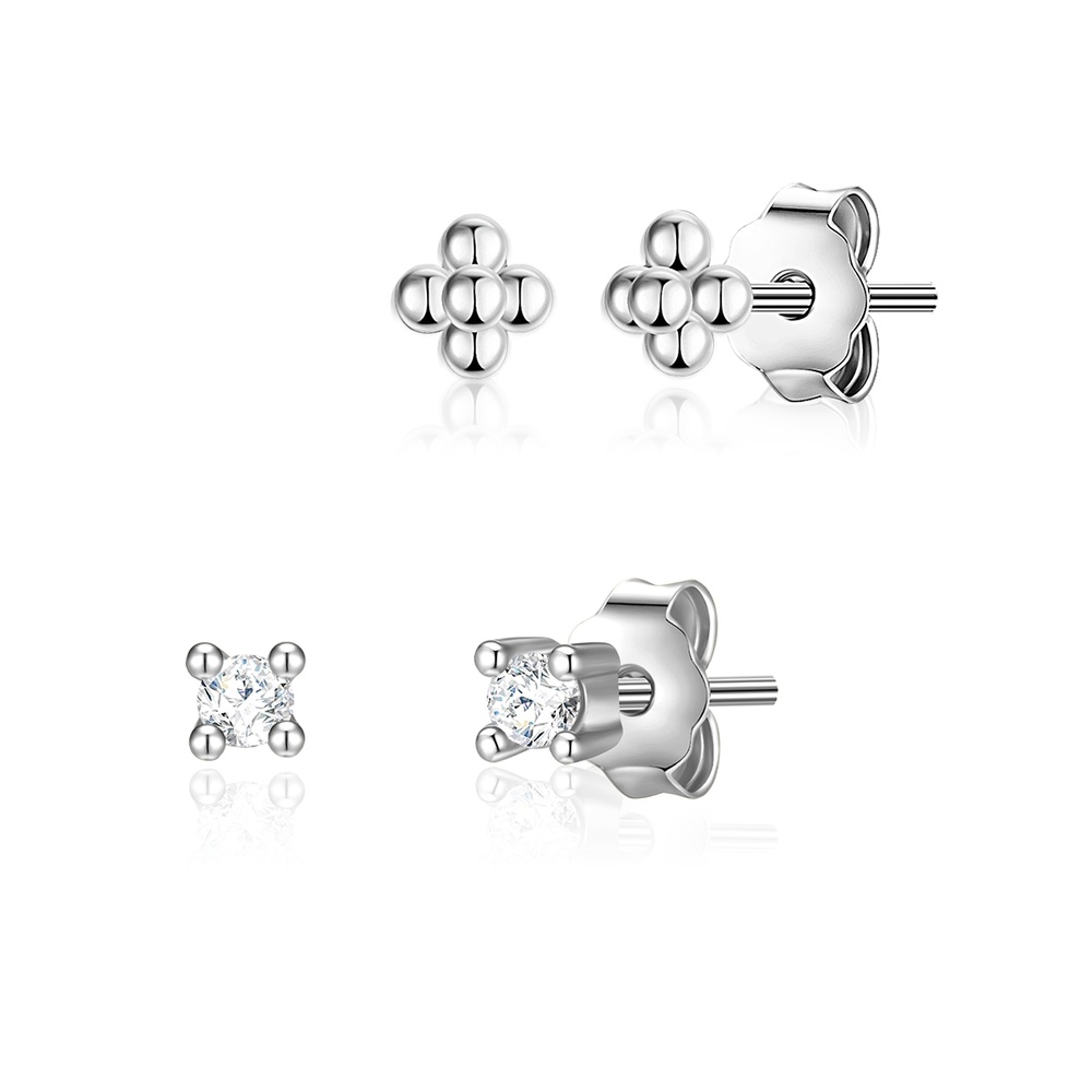 Glanzstücke München Puces d'oreilles en argent Argent sterling Oxyde de zirconium (CZ) en Argent Boucles d'oreilles