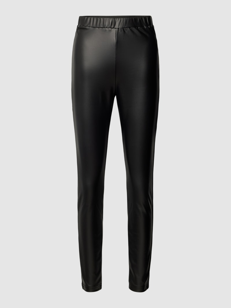 Leggings in Leder-Optik in schwarz