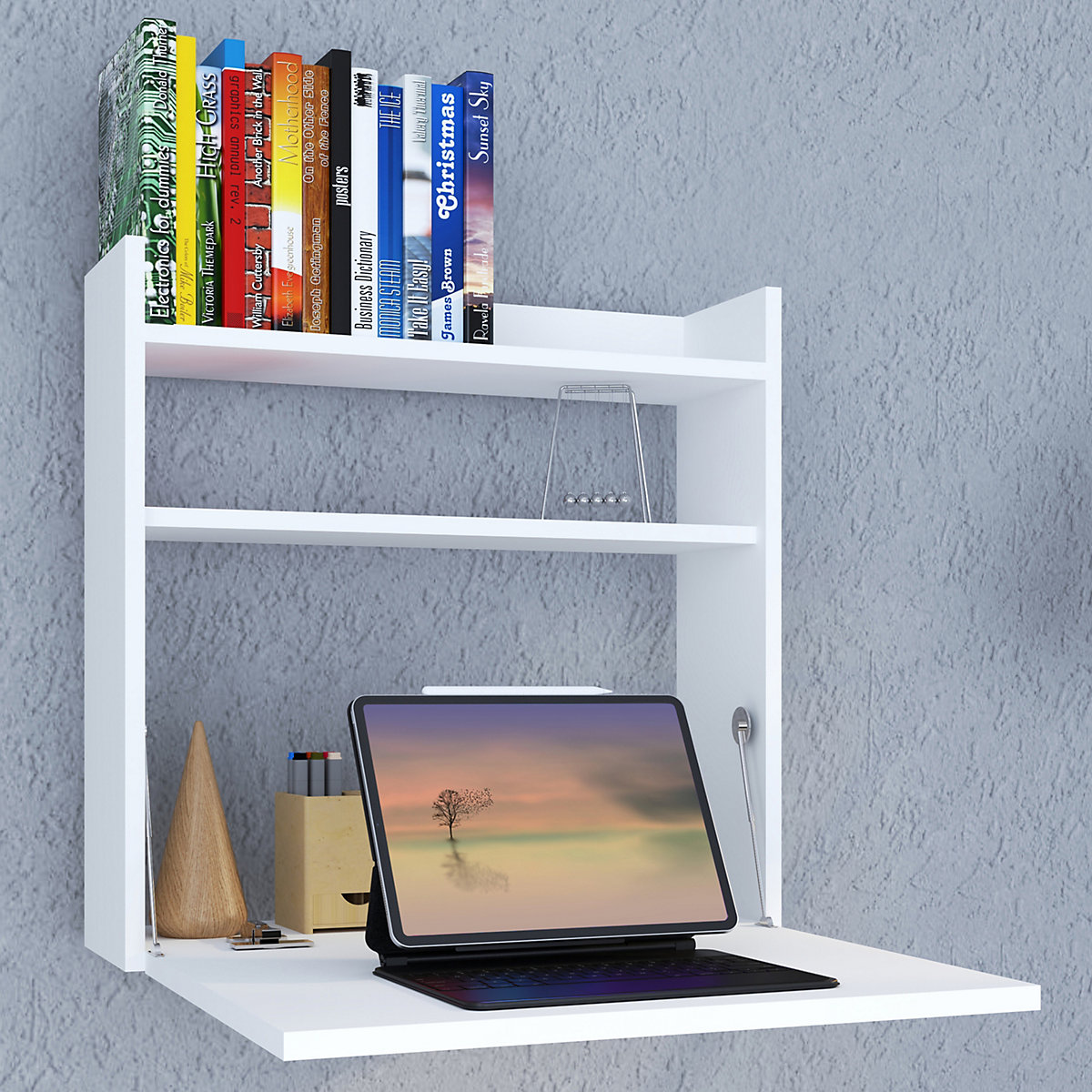 Holz Hänge Klapp Schreibtisch Wandschreibtisch Computertisch Ablage Dralis
