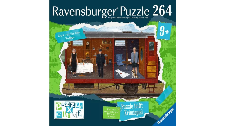 Ravensburger Puzzle - X Crime - Das verlorene Feuer - 264 Teile Puzzle-Krimispiel für 1- 4 junge Detektive ab 9 Jahren