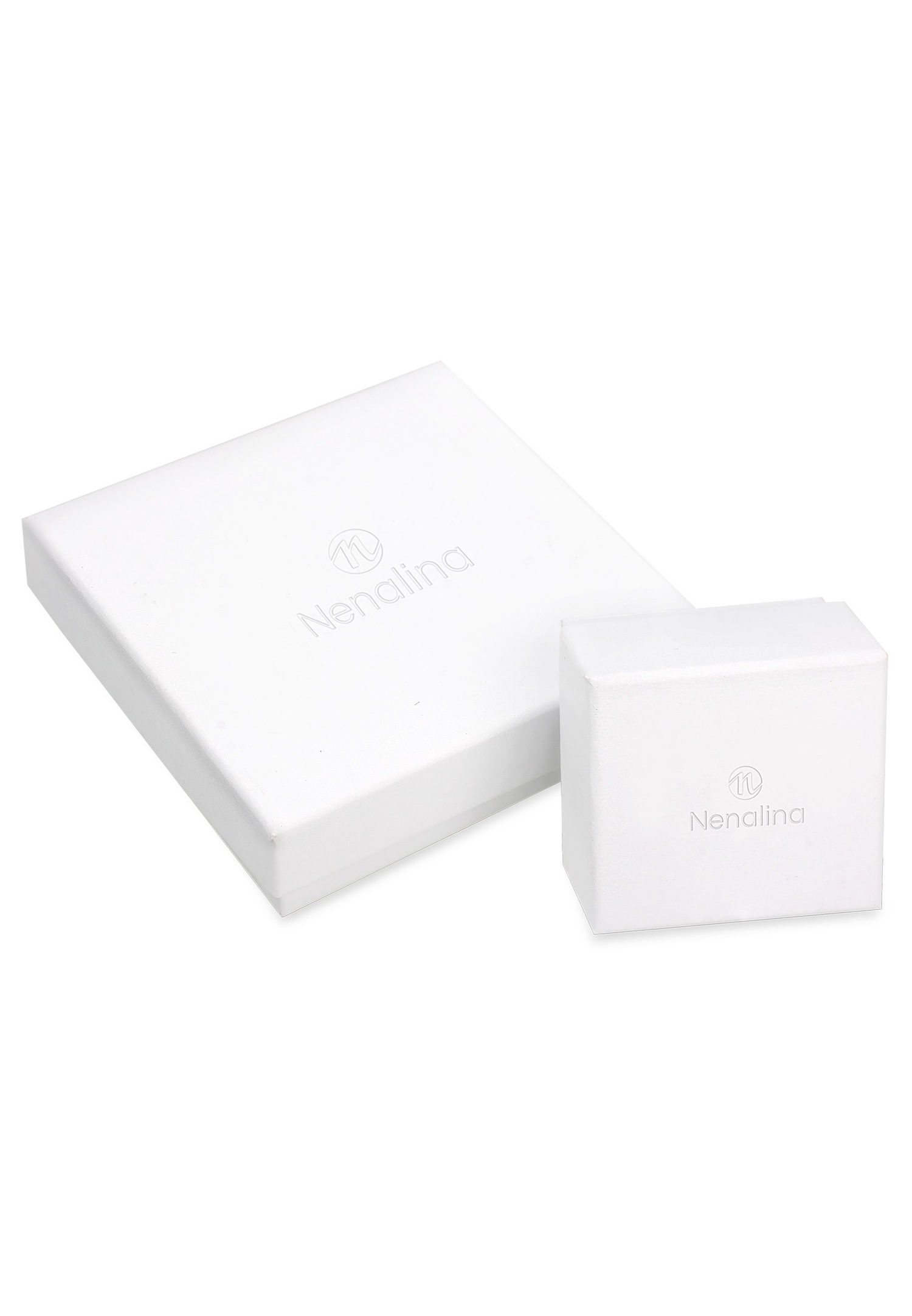 Nenalina ručno izrađene ženske srebrne naušnice s pravim zelenim dragim kamenom - 222999-097