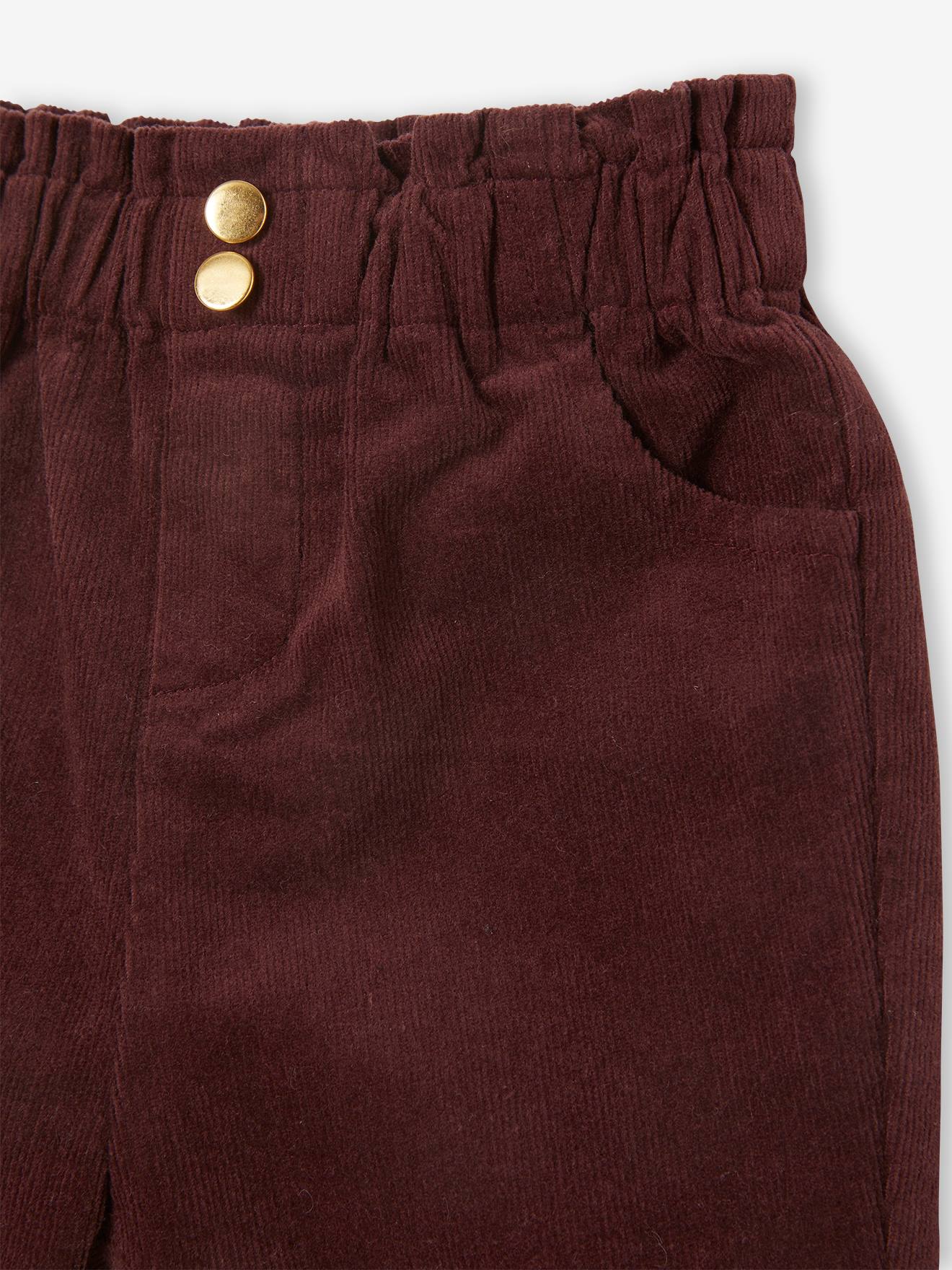 Pantalon bébé en velours rouge