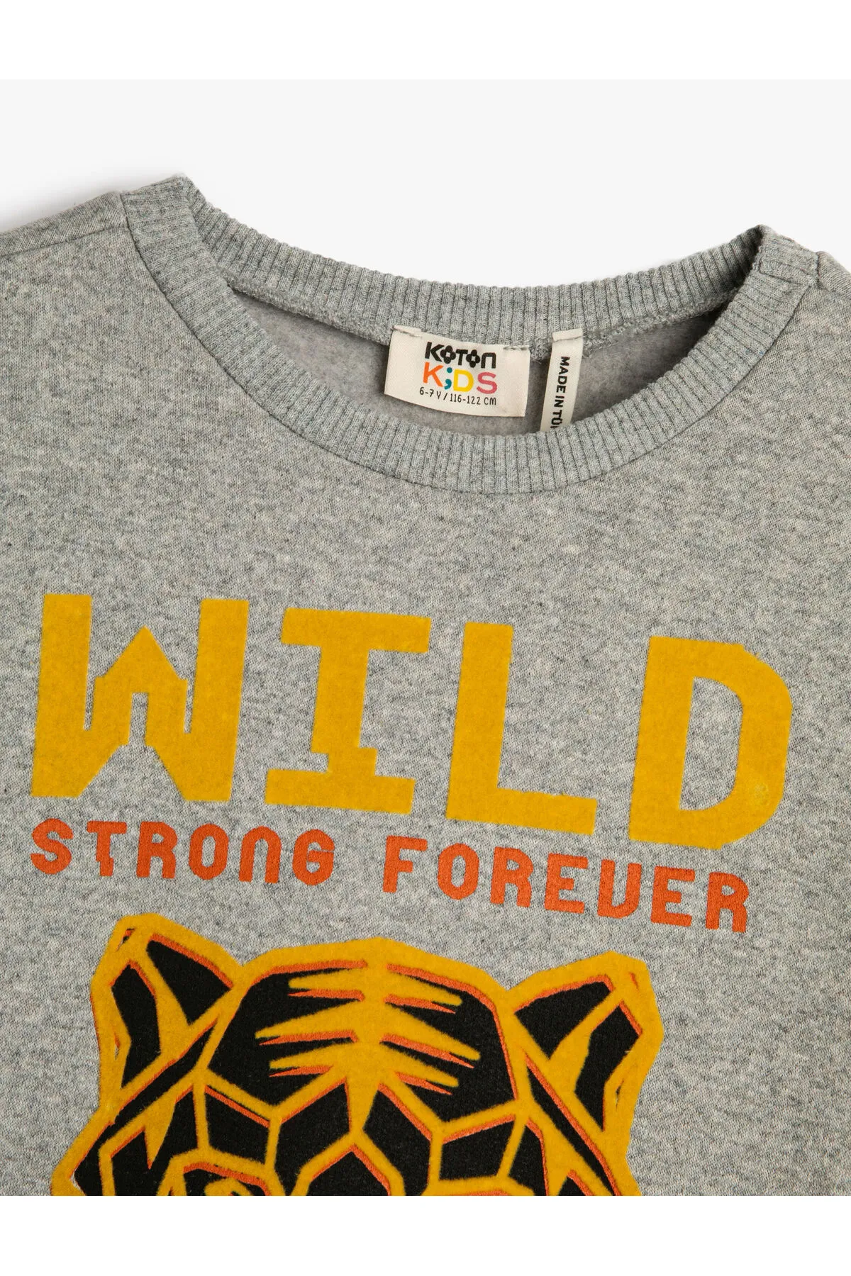 Koton  Rüschen-Rundhalsausschnitt mit Sweat-Tiger-Print