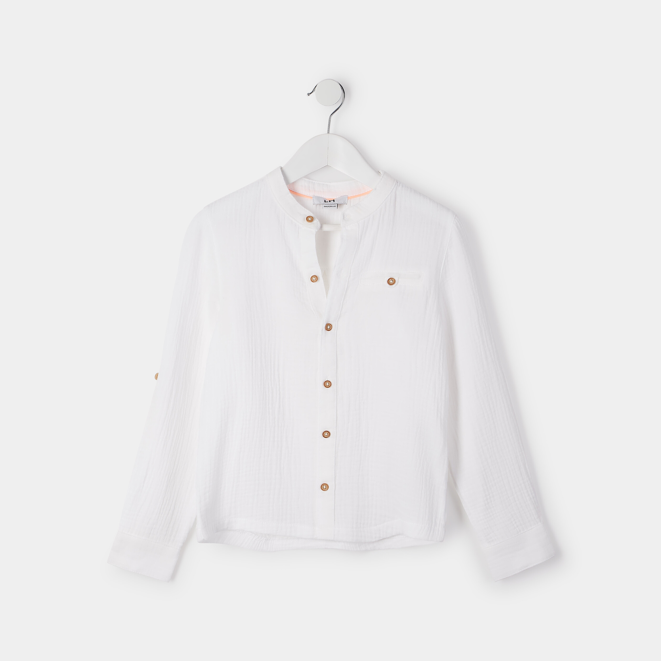 Chemise manches longues blanc garçon | La Halle
