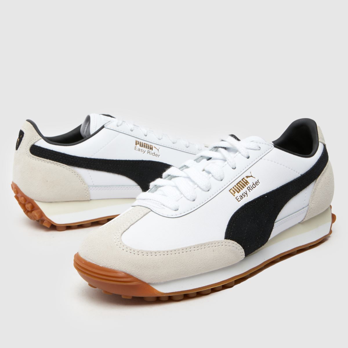 PUMA vita och svarta Easy Rider vintage-sneakers för barn