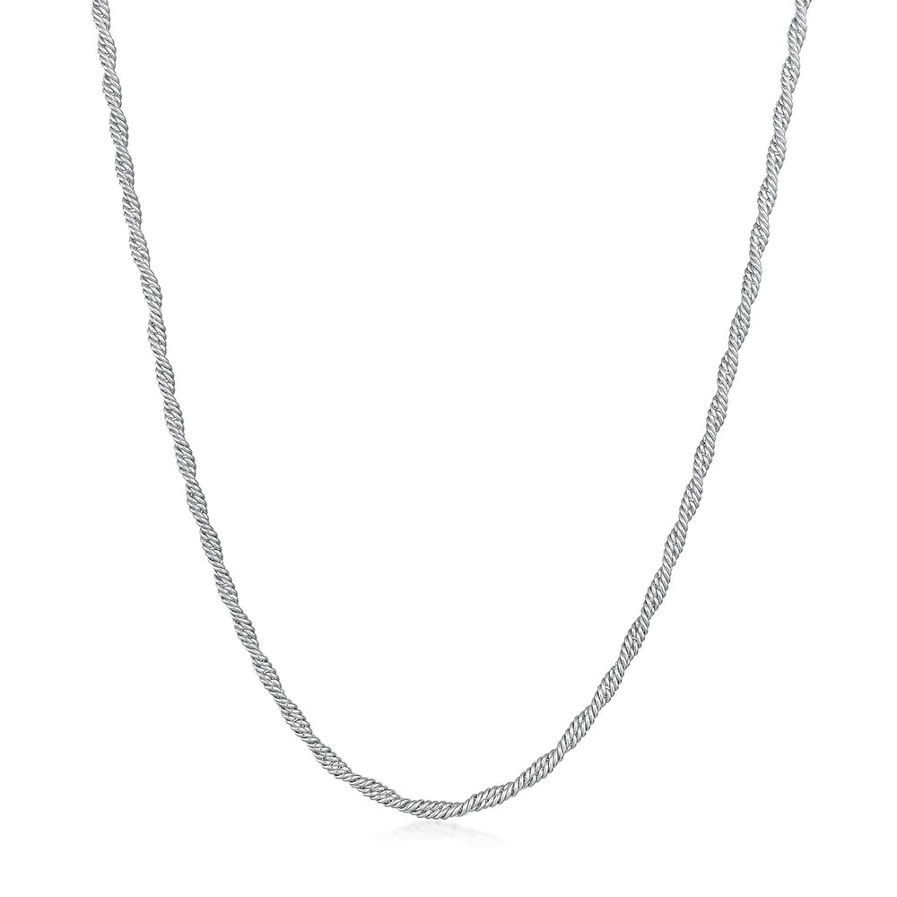 KUZZOI KUZZOI Collier Hommes Cordon Basique Torsadé en Argent Sterling 925 collier