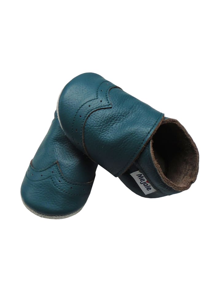 Yalion Leder-Krabbelschuhe in Türkis günstig kaufen