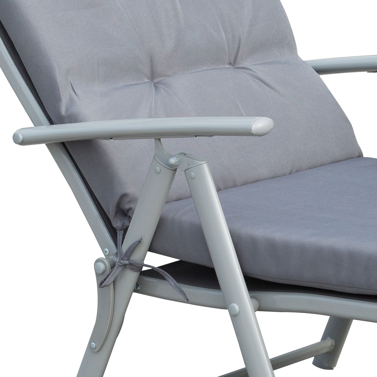 Outsunny Sonnenliege mit Kissen 7-stufig verstellbare Rückenlehne 137 x 63,5 x 100,5 cm grau