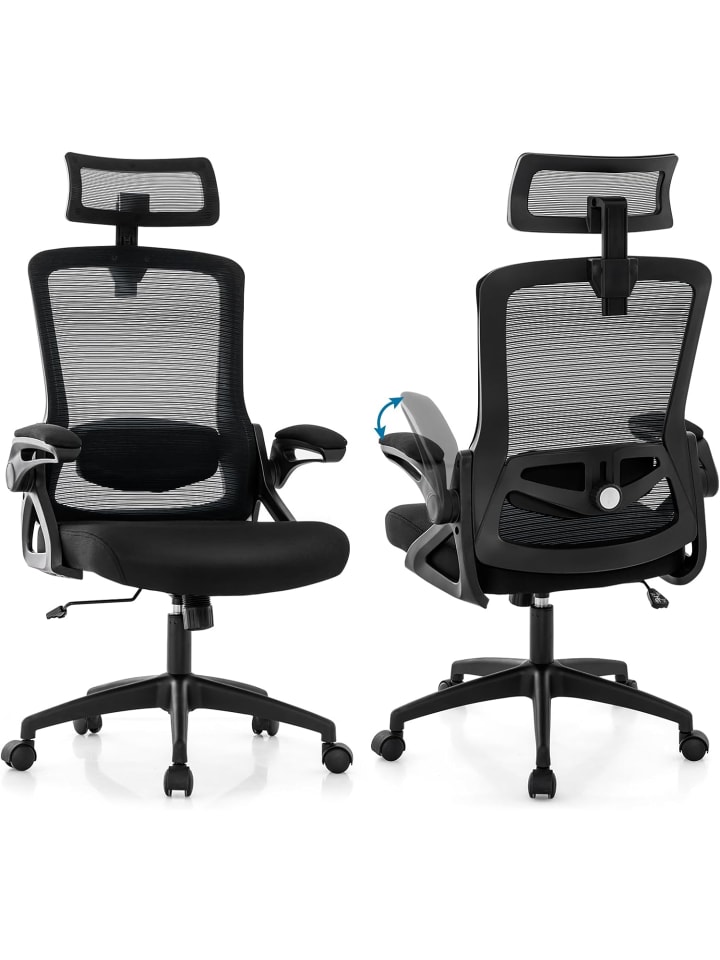 COSTWAY Ergonomischer Bürostuhl verstellbar in Schwarz günstig kaufen onesize