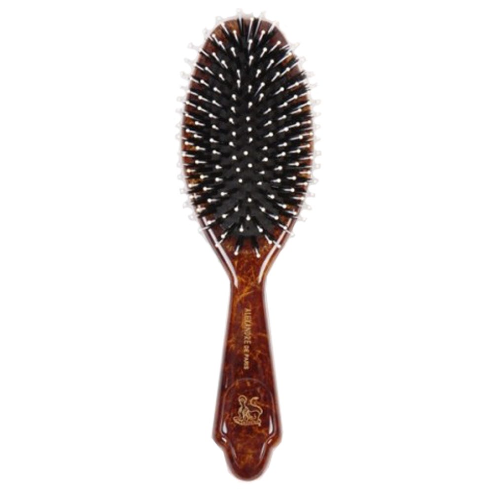 Alexandre de Paris braun marmorierte Naturbürste mit Rilsanstiften und Noppen 11-reihig