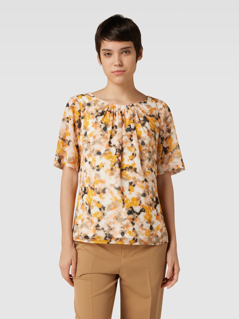 Blusenshirt mit Rundhalsausschnitt in ecru