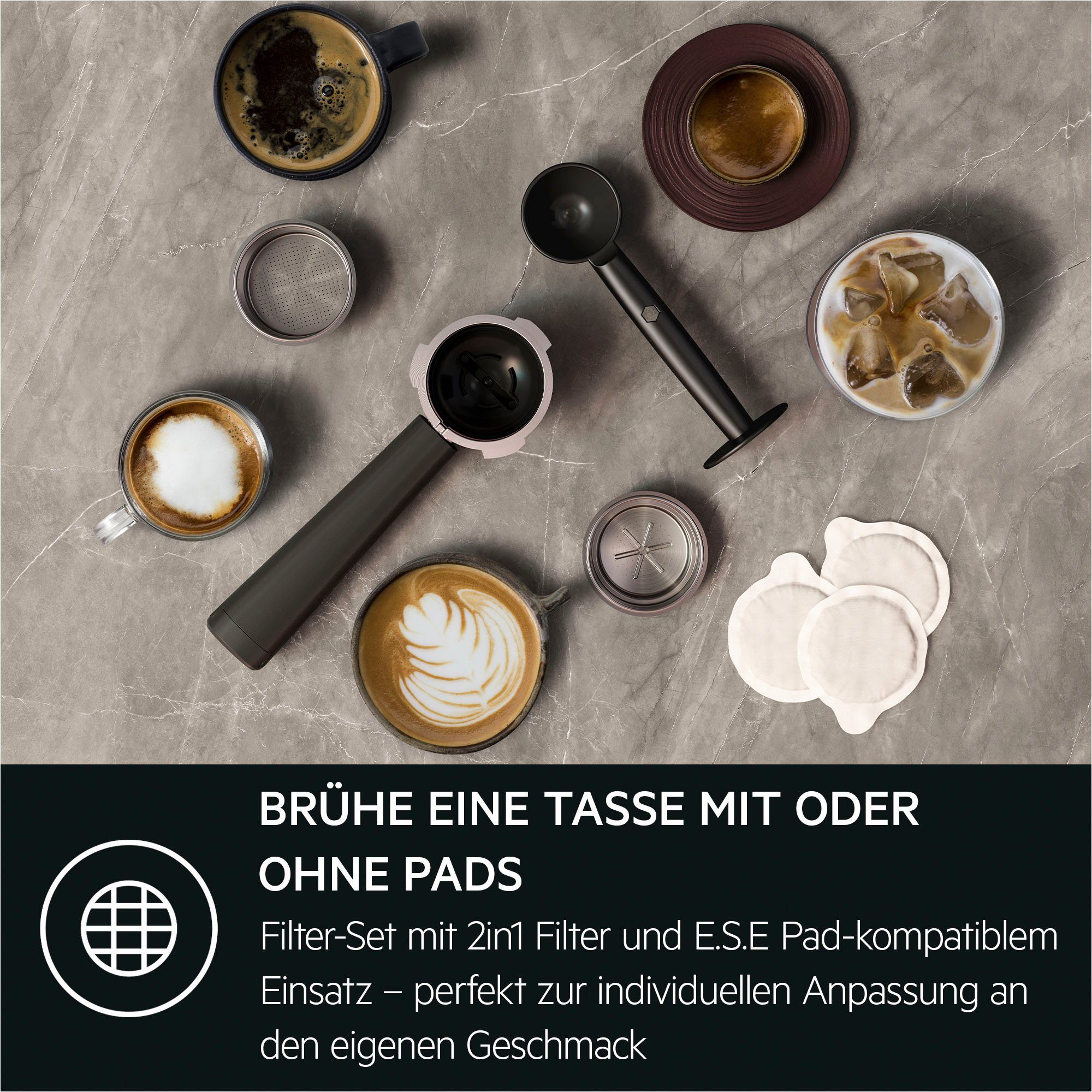 AEG Siebträgermaschine Gourmet 6 EC6-1-6BST, Korbfilter