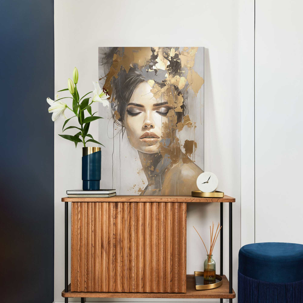 Kunstdrck Frau in Gold