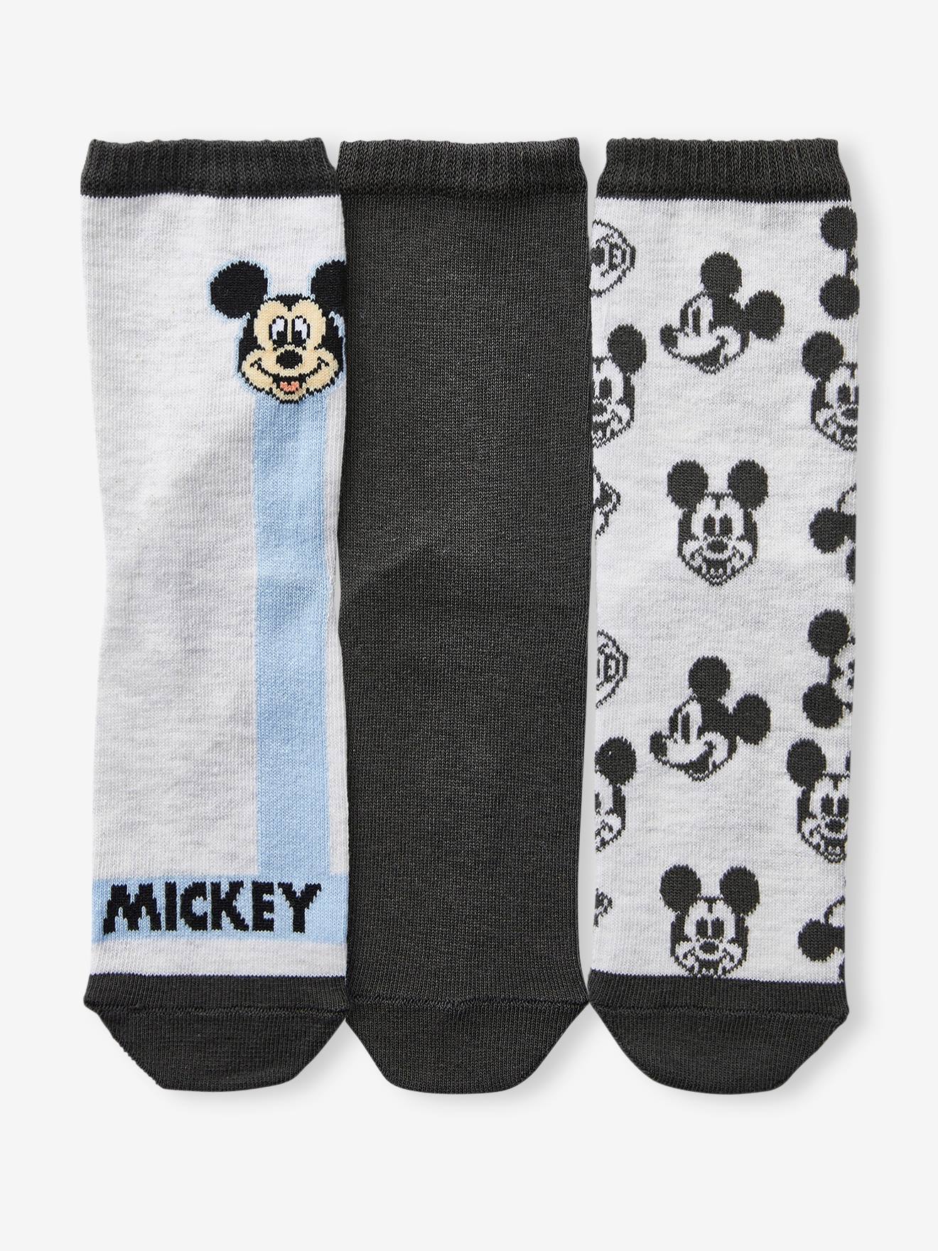 Lot de 3 paires de chaussettes DS® Mickey orange, gris chiné