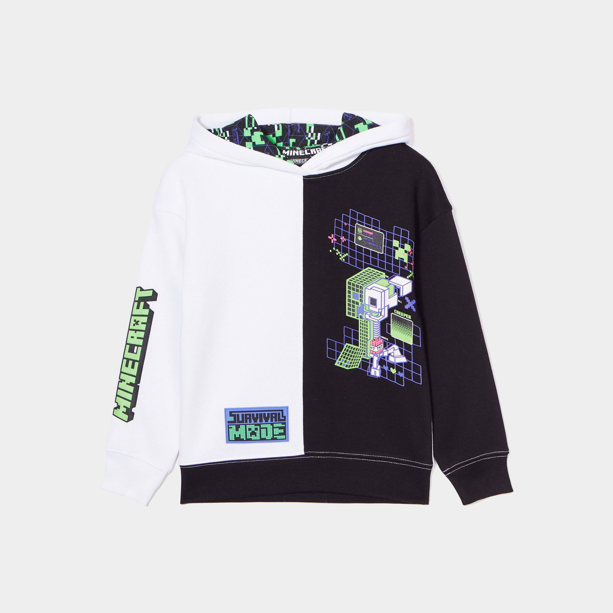 Sweat à capuche hoodie Minecraft multicolore garçon | La Halle
