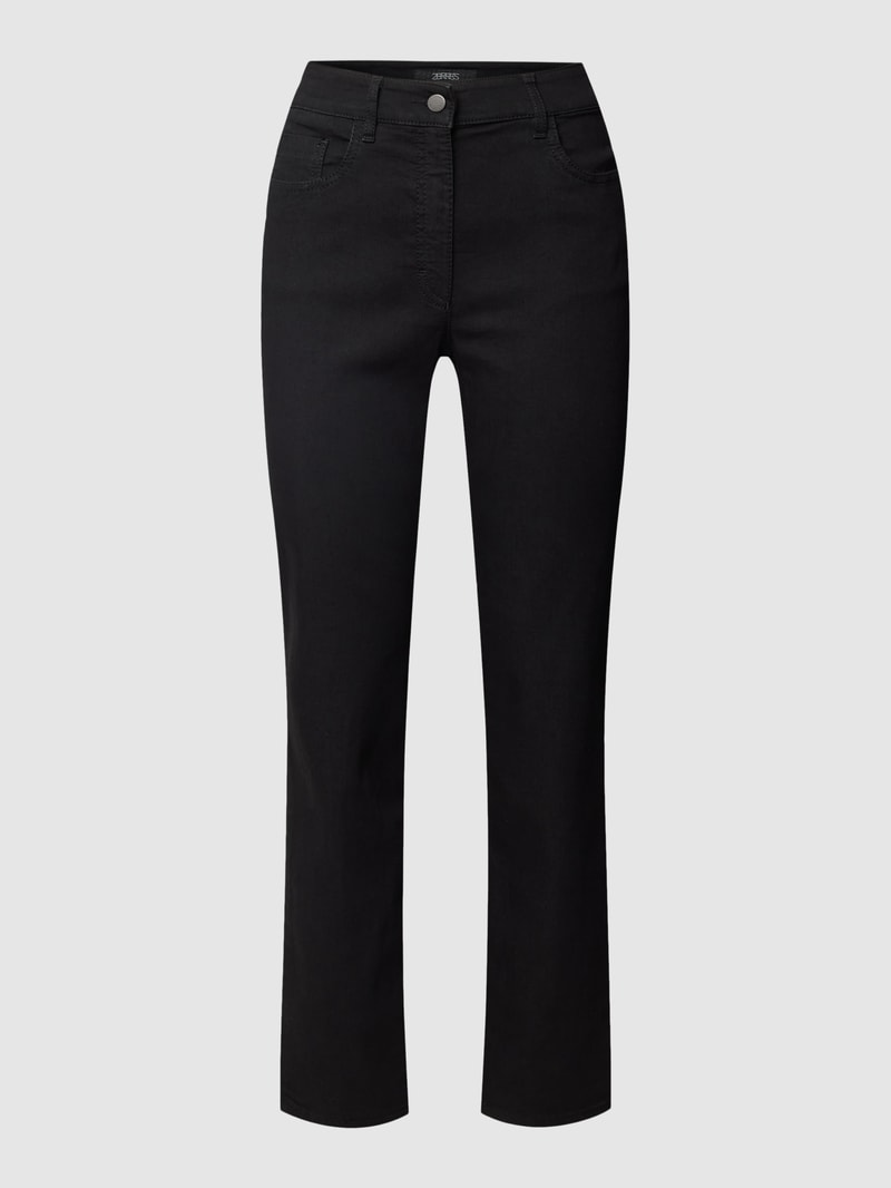 Jeans mit 5-Pocket-Design Modell 'CORA' in schwarz