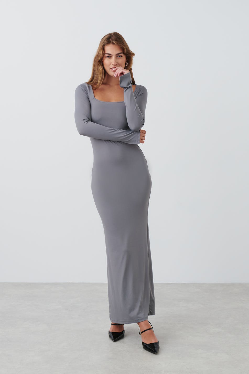 Square neck maxi dress