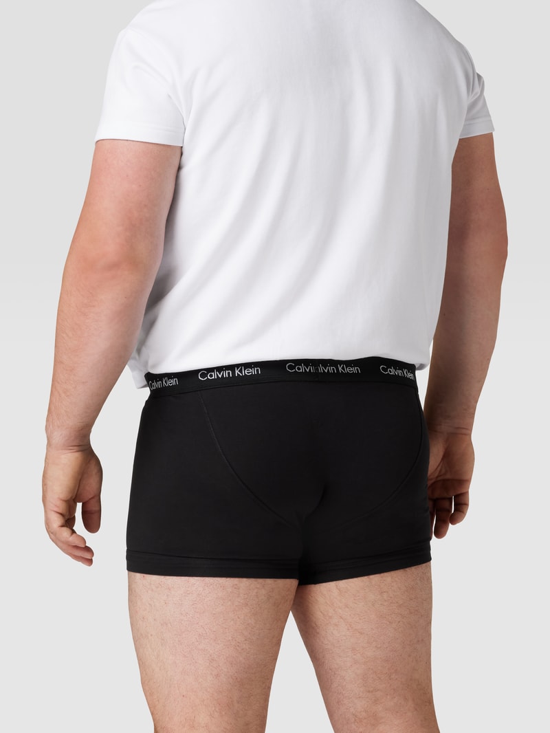 PLUS SIZE Trunks mit Logo-Bund im 3er-Pack in mittelgrau meliert