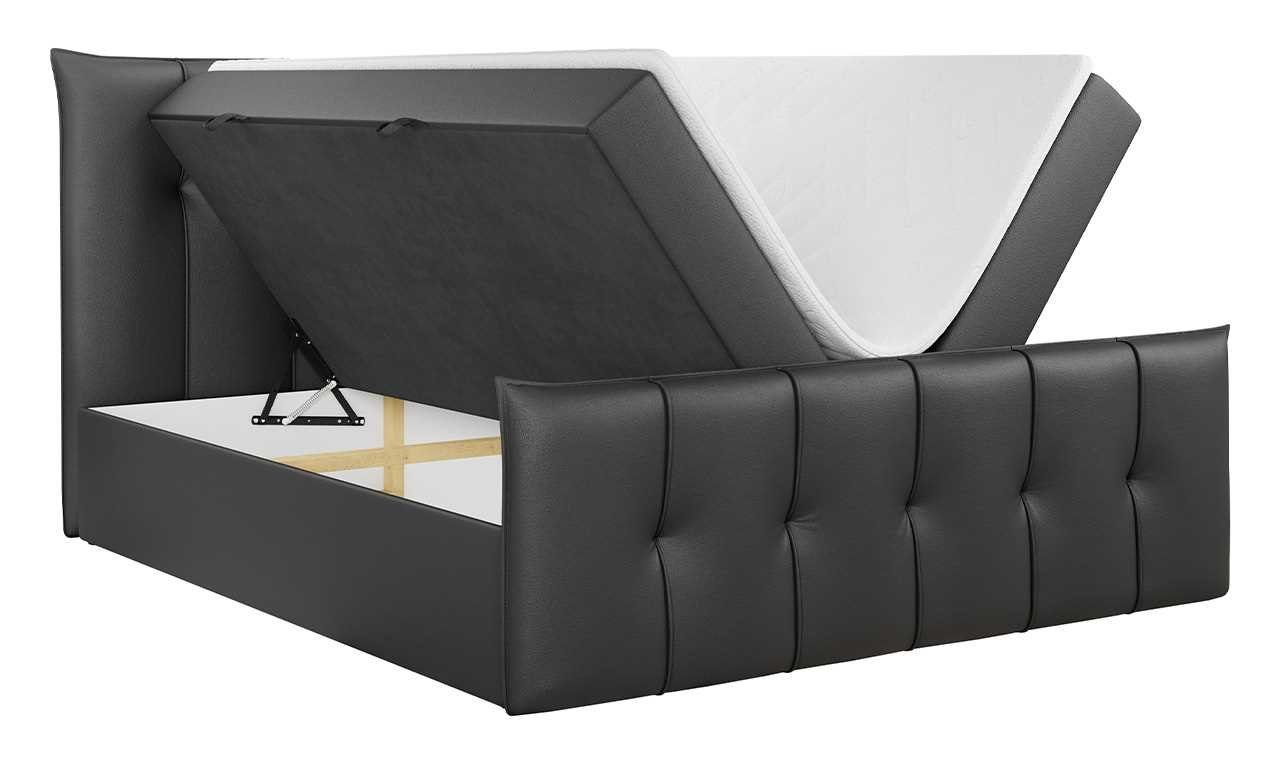 MKS MÖBEL Boxspringbett PREMIUM 11, Polsterbett mit Kopfteil - Doppelbett mit Bettkasten für Schlafzimmer