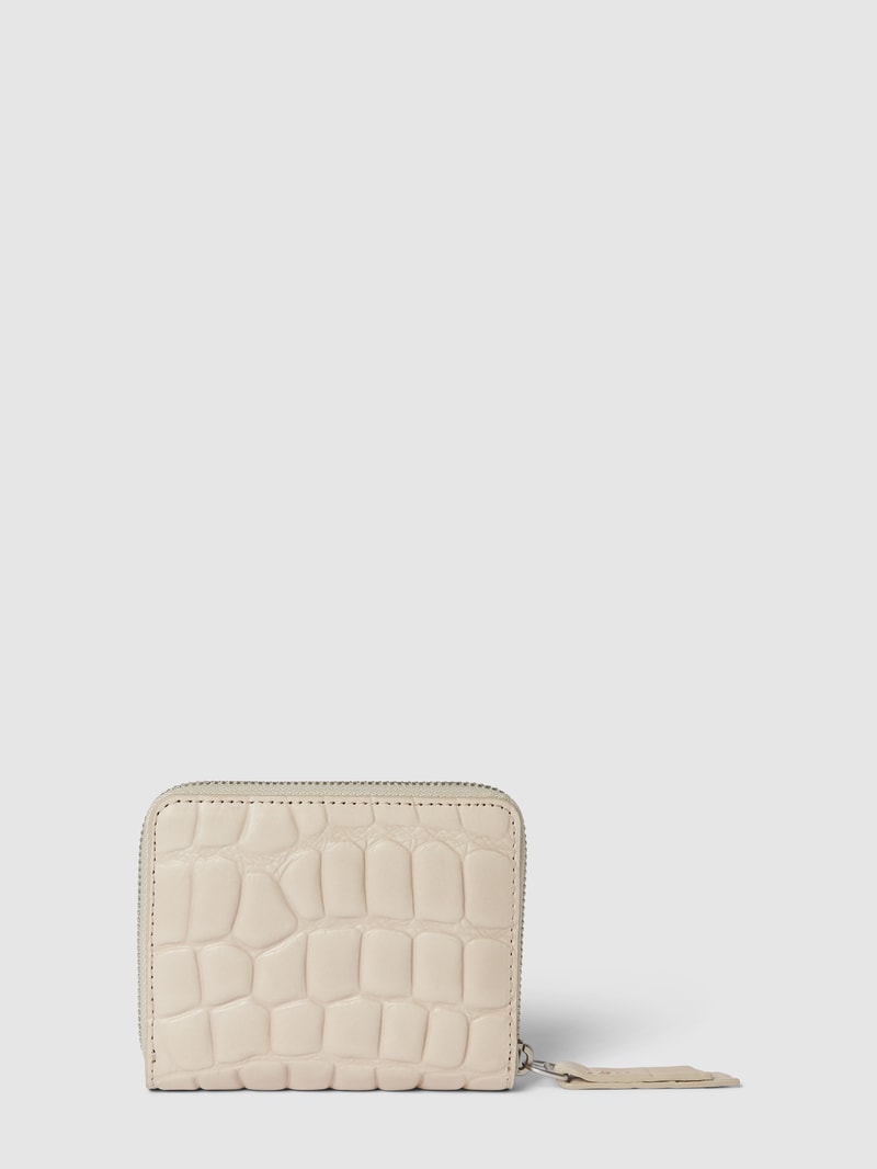 Portemonnaie aus Leder mit Label-Detail Modell 'Conny' in offwhite