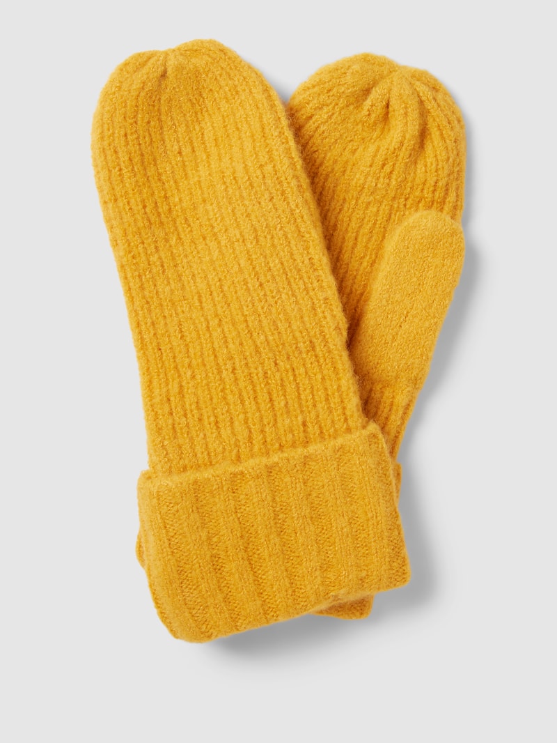 Handschuhe in Strick-Optik Modell 'AIVO' in senfgelb