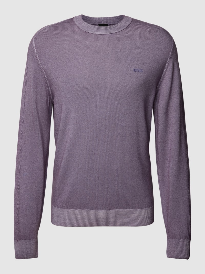 Strickpullover mit Label-Detail Modell 'Astefe' in flieder