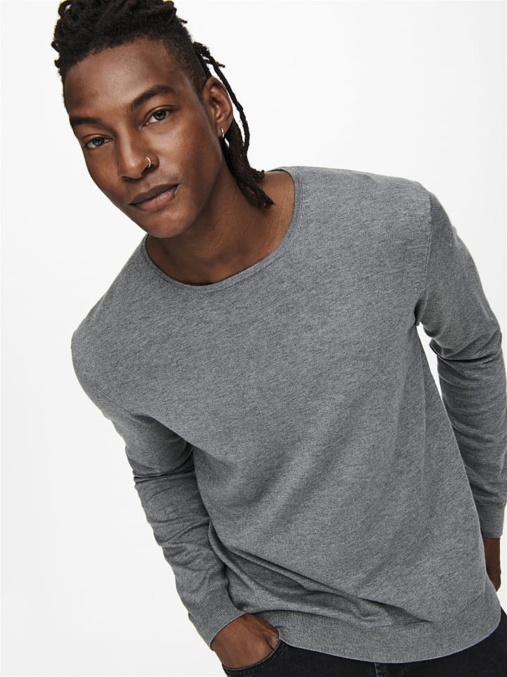 ONLY & SONS Pullover in Grau günstig kaufen
