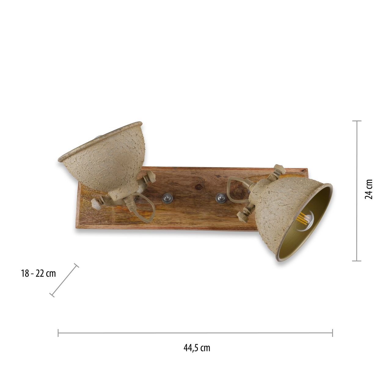 JUST LIGHT LeuchtenDirekt Wand- und Deckenleuchte SAMIA, 2x E14 max. 40,00Watt, dreh- und schwenkbar, Innenleuchte, IP20