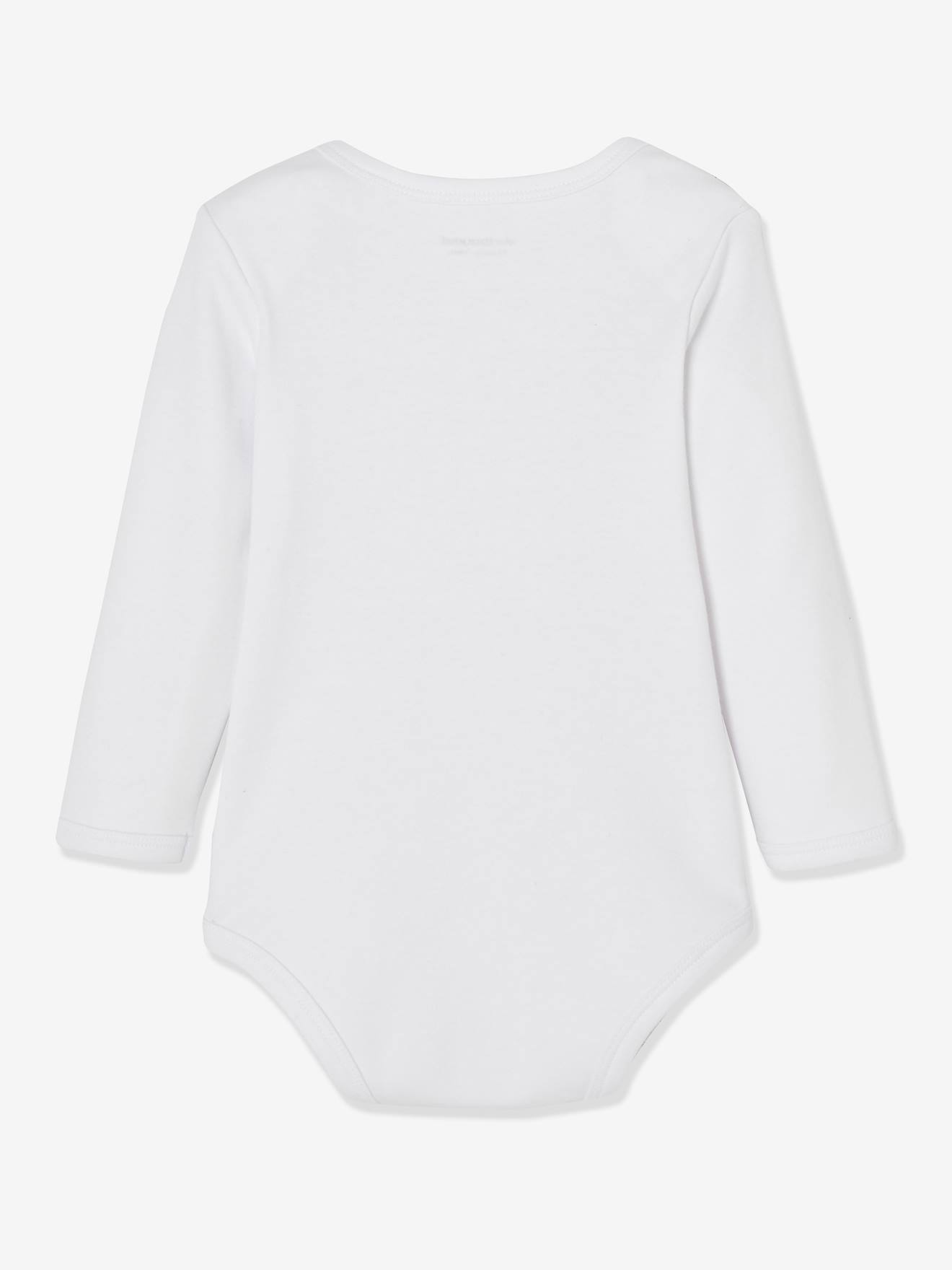 Lot de 7 bodies manches longues ouverture US bébé BASICS lot vert grisé