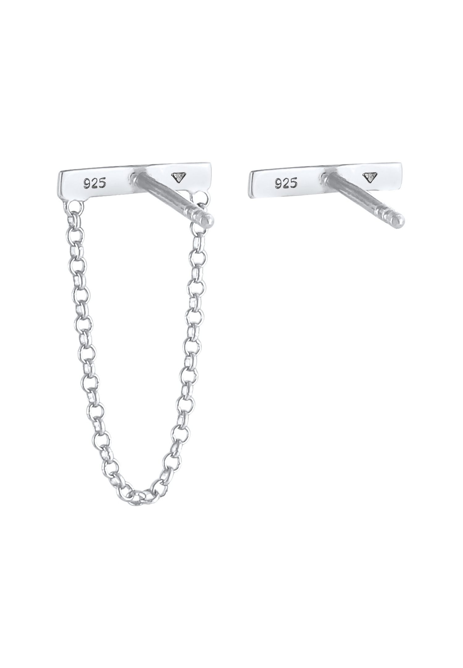 Pendientes Elli, estilo bloguera de moda femenina, en plata de ley 925.