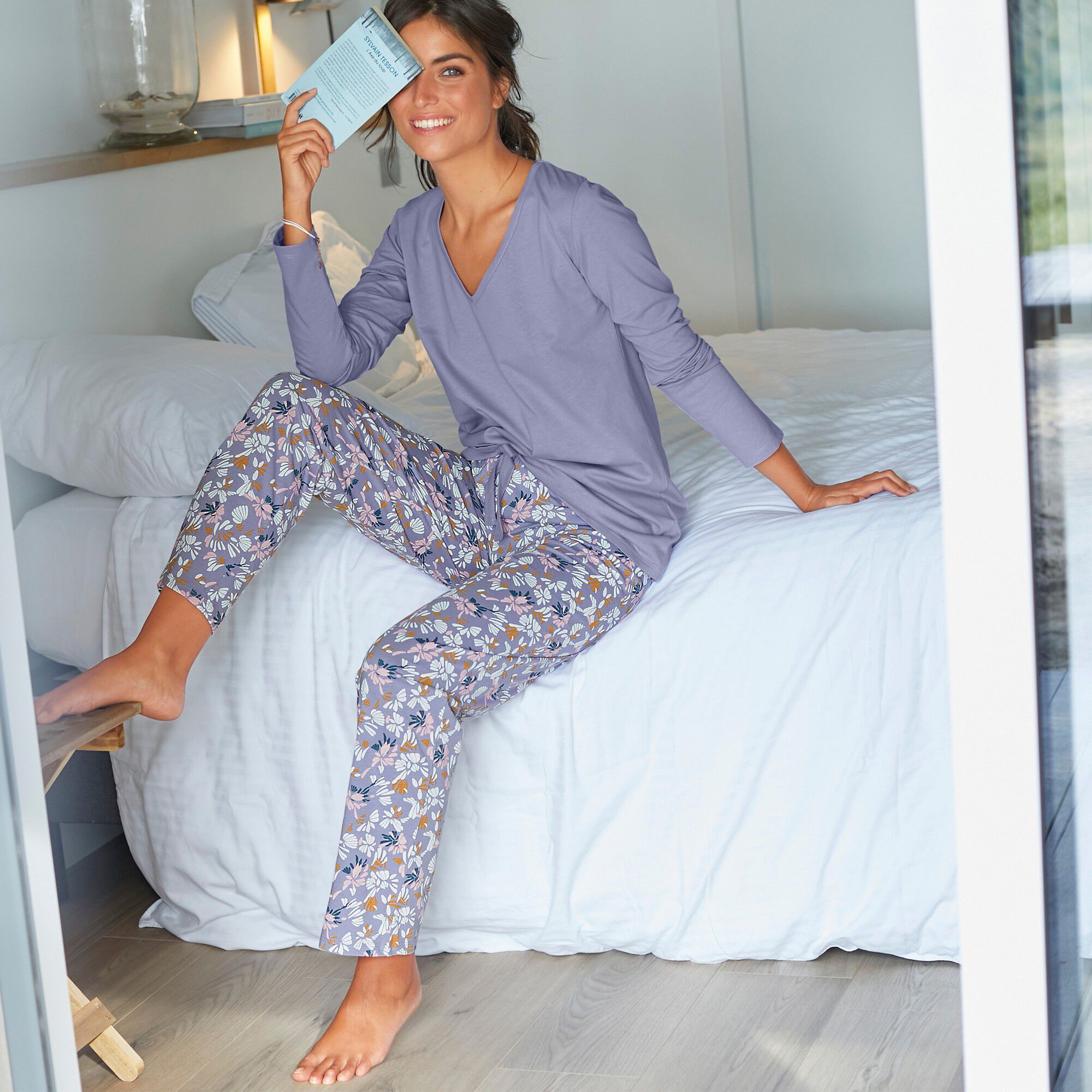 Pantalon pyjama coton imprimé 