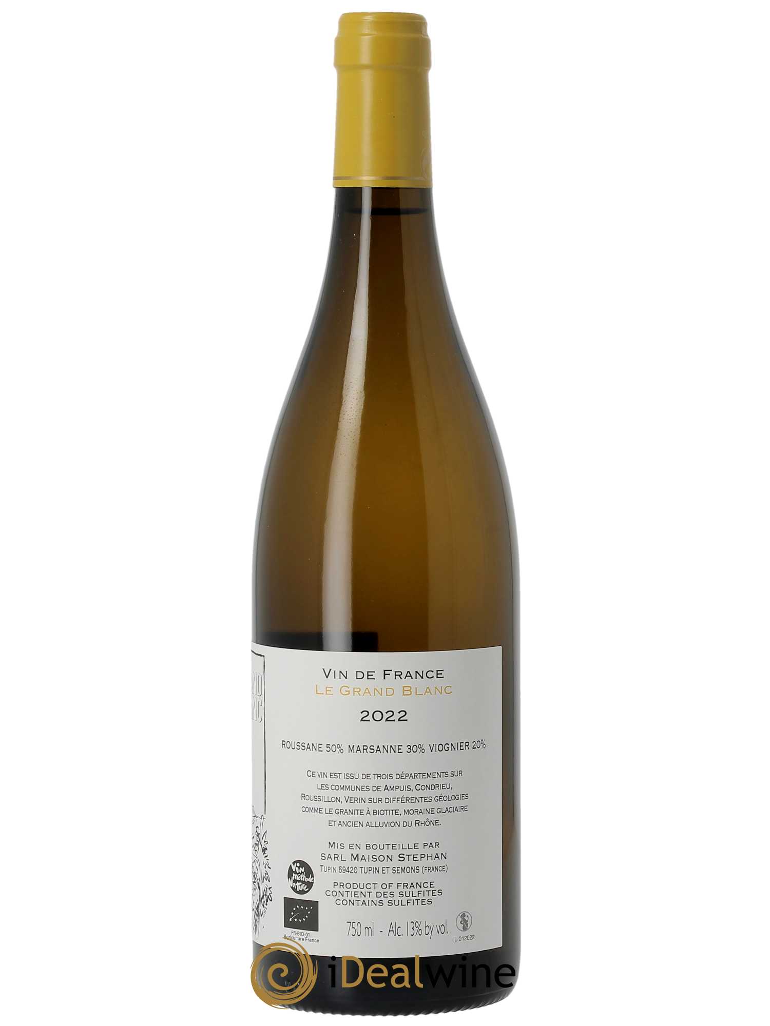 Vin de France Le Grand Blanc Jean-Michel Stephan  2022 - Lot de 1 Bouteille