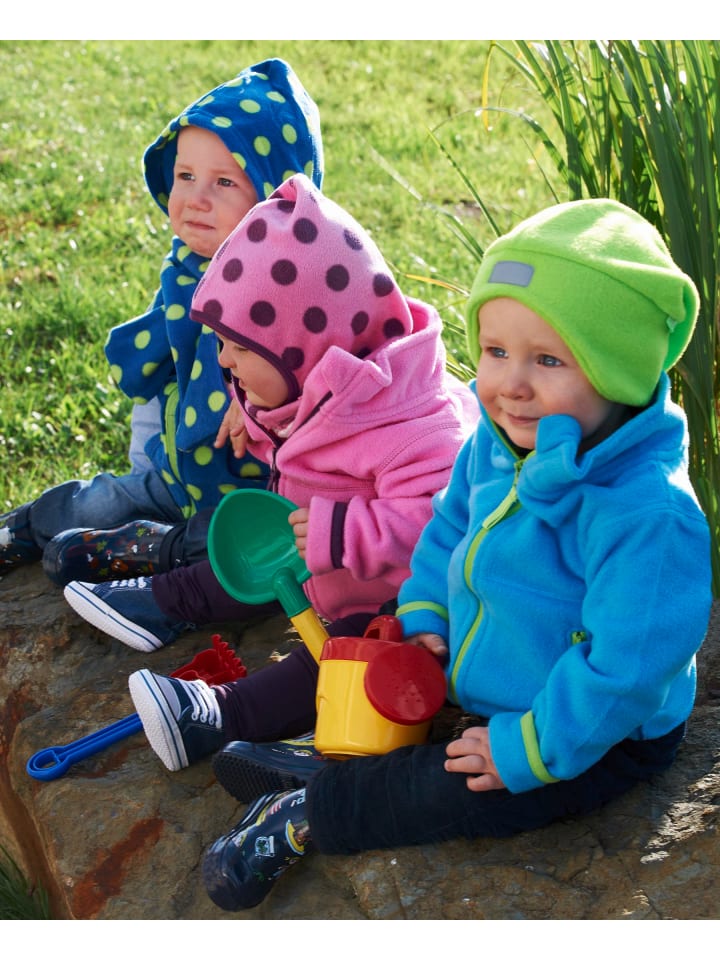 Playshoes Fleece-Jacke farbig abgesetzt in Pink günstig kaufen