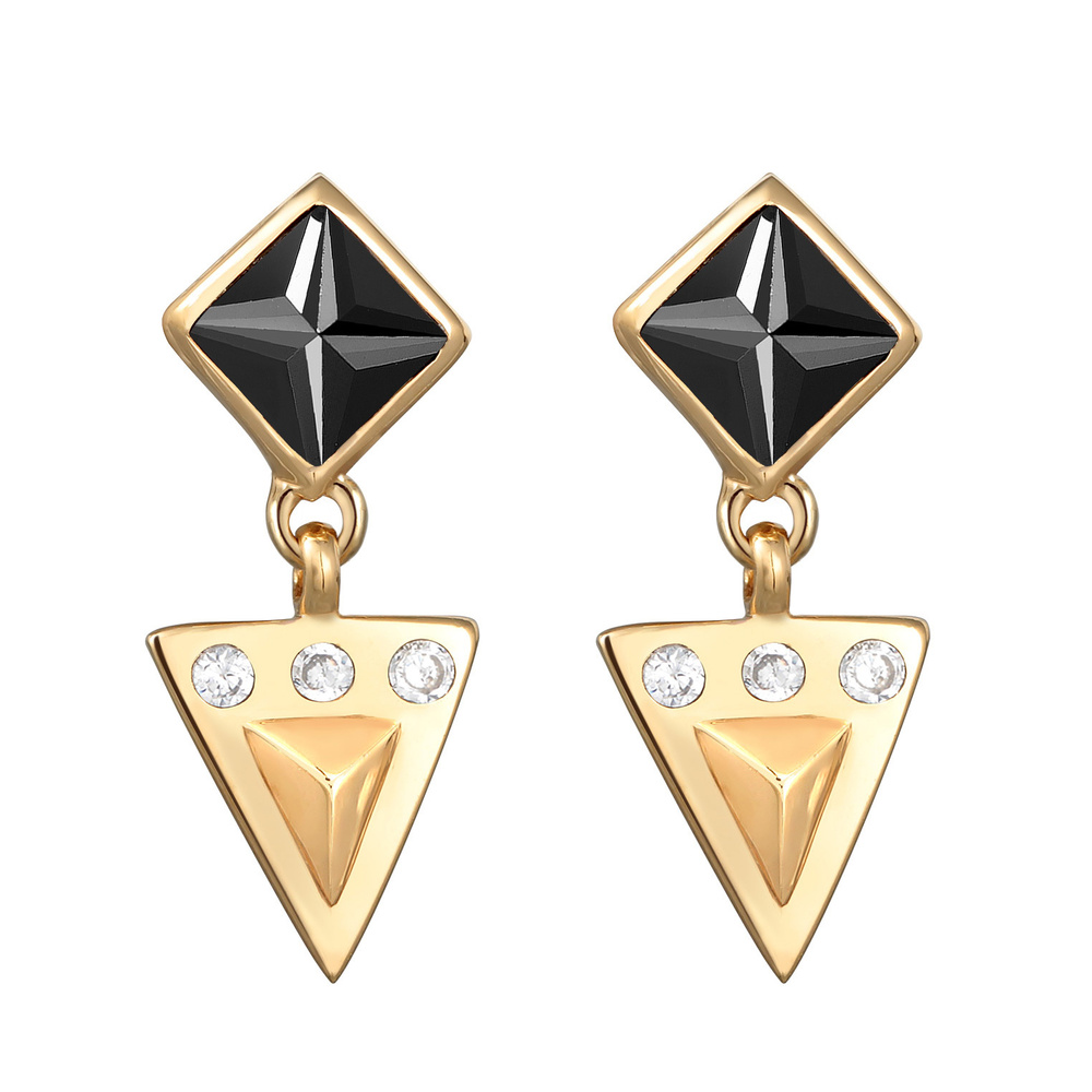 Elli Elli Boucles d'Oreilles Femmes pendentif d'oreilles Géo Elegant avec zircon en ar Boucles d'oreilles