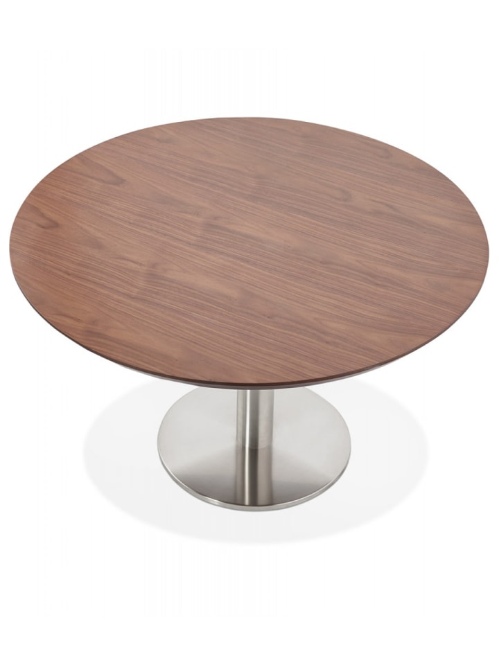 KADIMA DESIGN Salon Couchtisch Rund Walnuss Holz Metall | Modern Klassisch in Braun günstig kaufen onesize