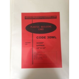 White Plastic Building Card 0,75mm (1) 18 x12 Zoll