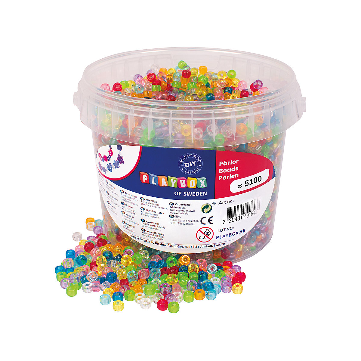 Kleine Kongoperlen durchsichtig 6 mm, ~ 435 g/ ~ 5000 Stk.
