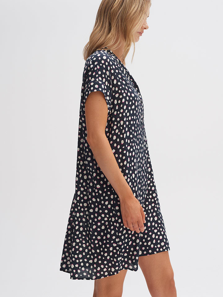 OPUS Kleid in Dunkelblau/ Weiß günstig kaufen