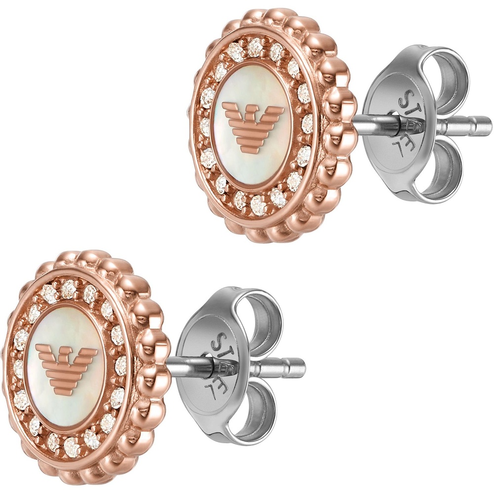 Emporio Armani Boucles d'oreilles à fermoir à poussette Acier inoxydable Boucles d'oreilles