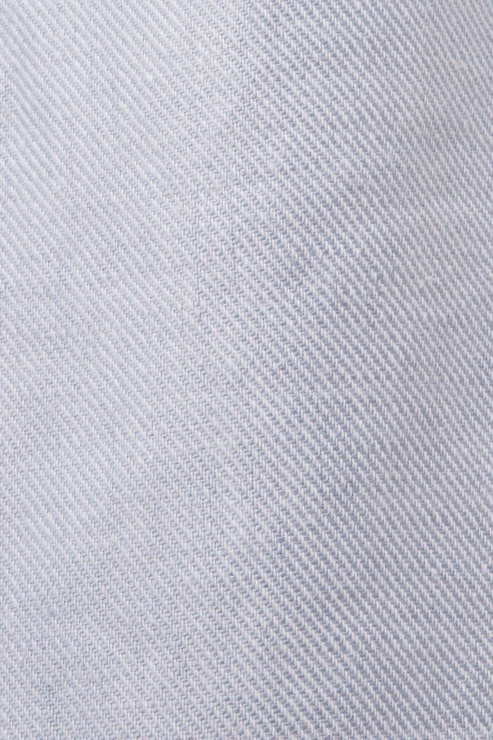 Gecroppte Chinohose mit fixiertem Gürtel, Leinen-Mix