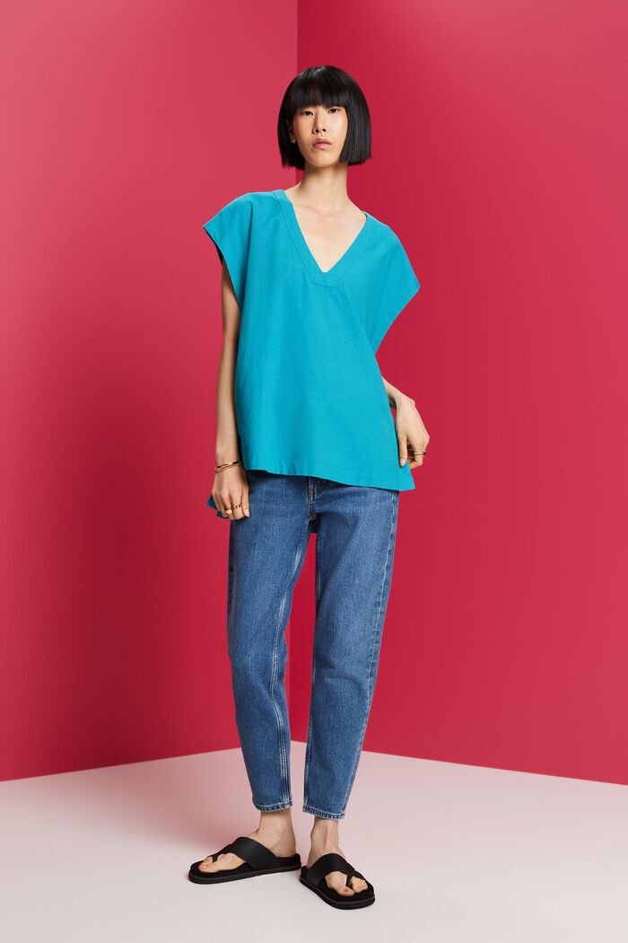 Jeans mit hohem Bund und geradem Beinverlauf