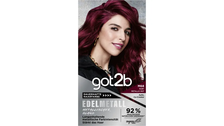 GOT2B Edelmetall Dauerhafte Haarfarbe Stufe 3 M68 - ruby metallic rot