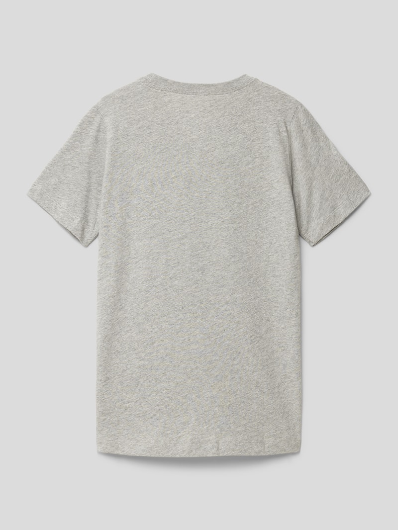 T-Shirt mit Logo-Print in mittelgrau meliert