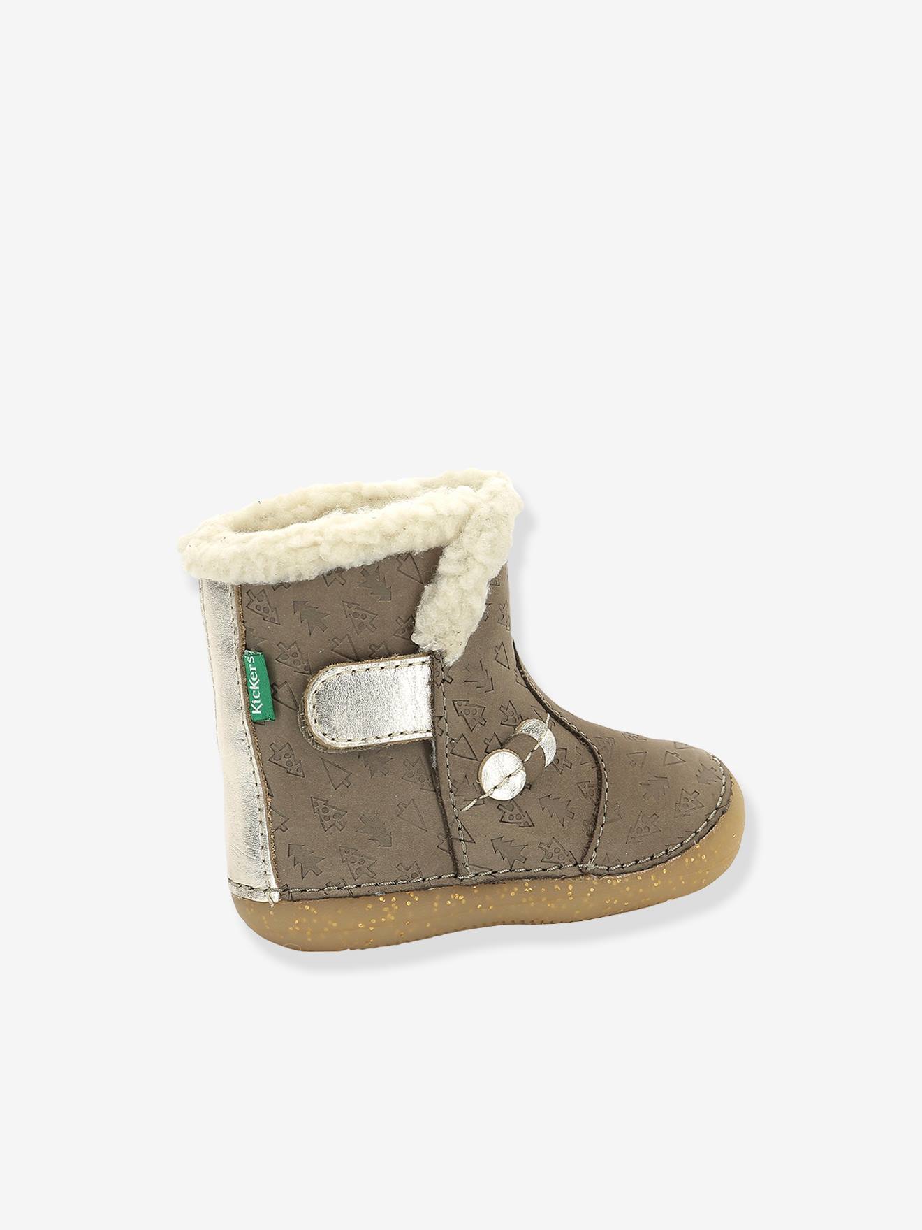 Bottillons fourrés bébé fille So Windy KICKERS® 1ers pas beige