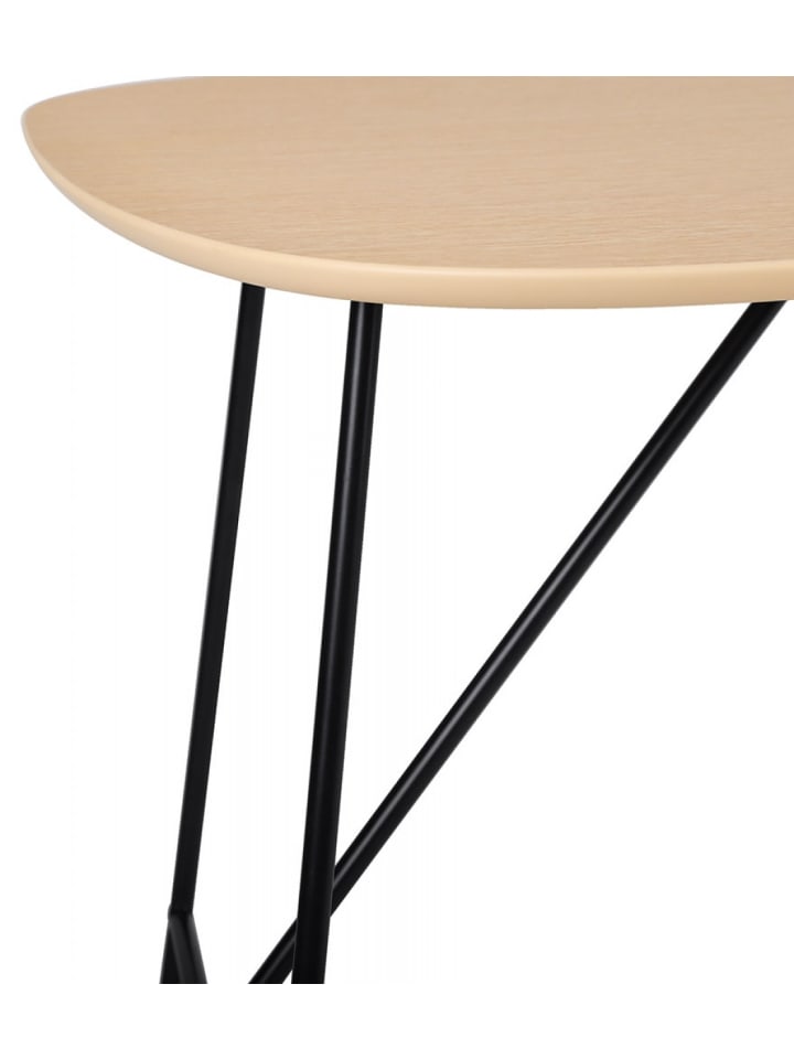 KADIMA DESIGN Schreibtisch aus Eichenholz mit Metallgestell | Minimalistisch in Beige günstig kaufen onesize
