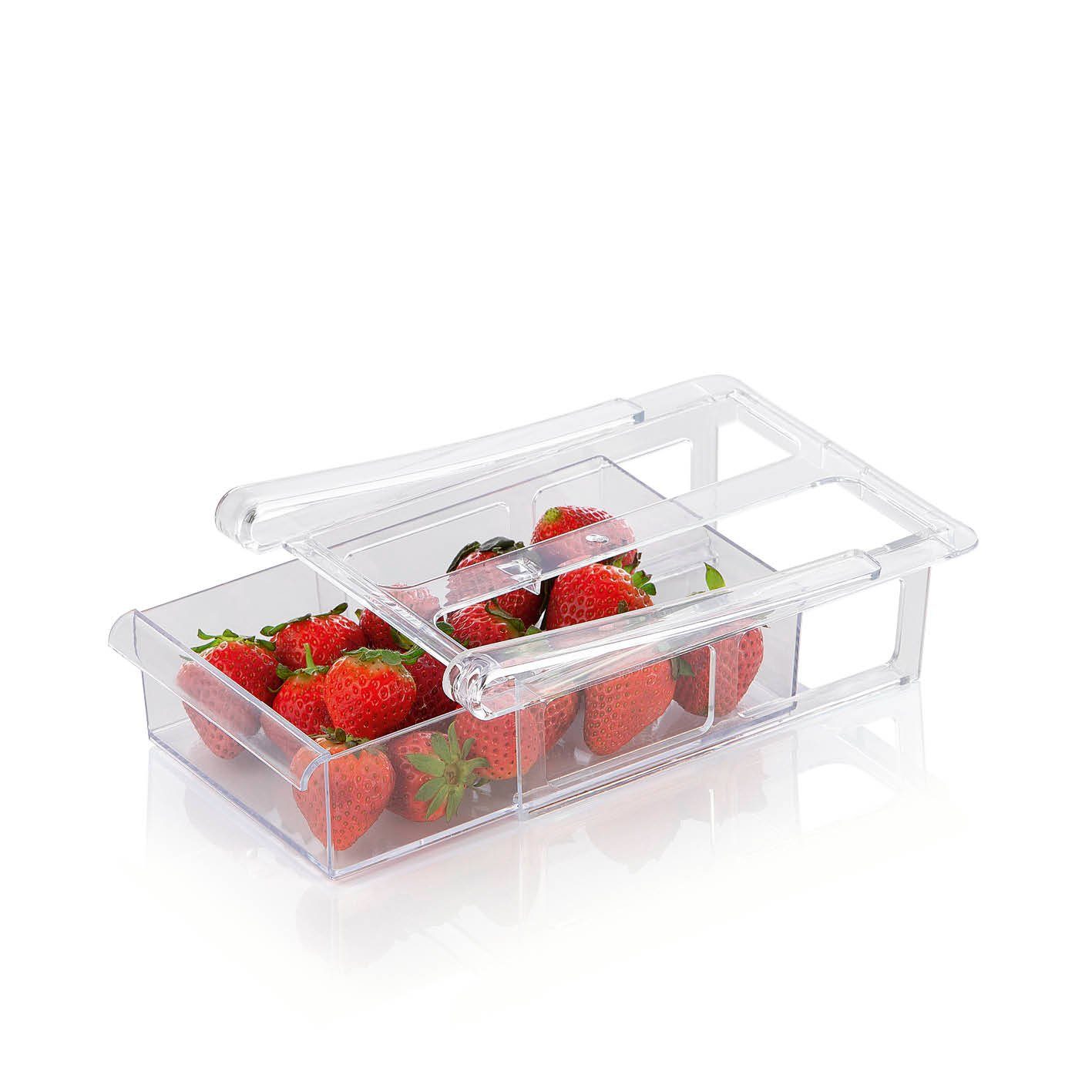 GOURMETmaxx Montagezubehör Kühlschrank Klemm-Schublade für Kühlschrank 3er-Set - transparent (3 St)
