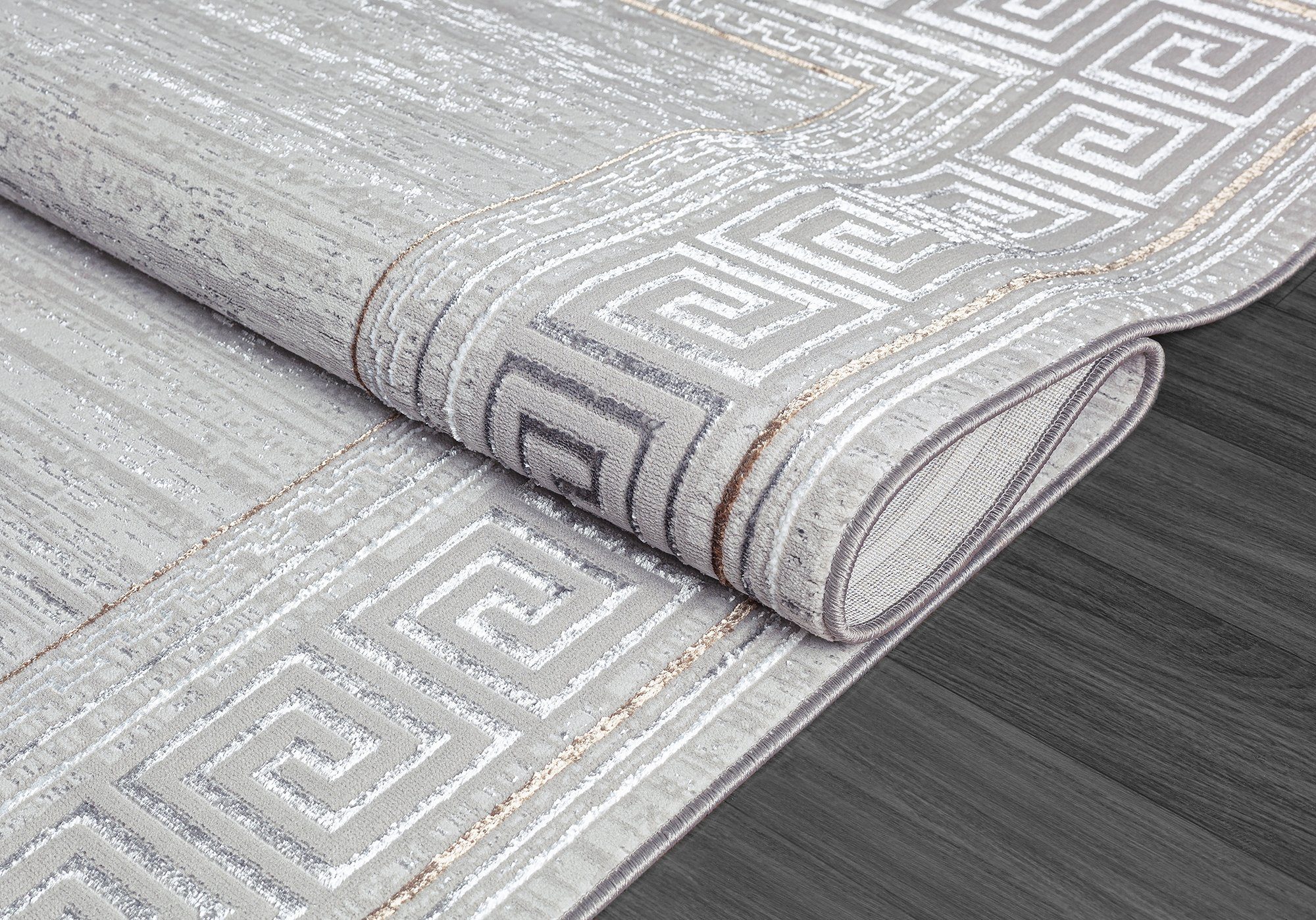 Teppich Mila moderner Teppich, elegant glänzender Kurzflor, the carpet, Rechteck, Höhe: 8 mm, Wohnzimmer, Schlafzimmer, Glanzeffekt, Modern