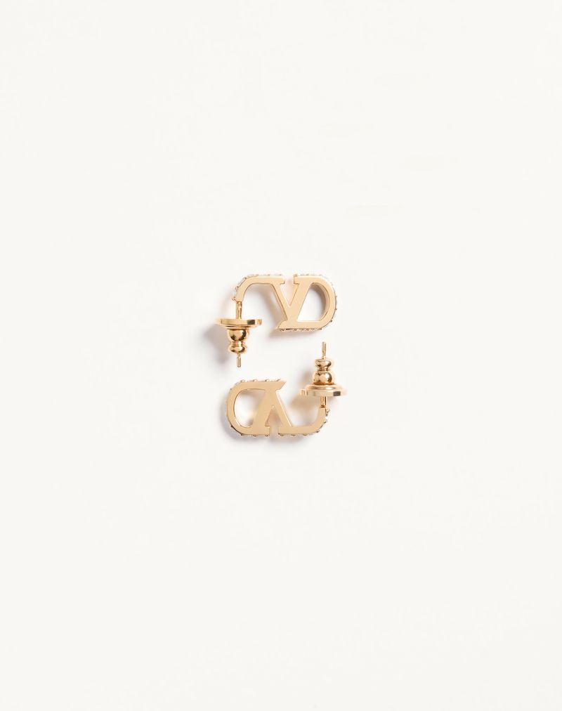 Brincos com a assinatura VLogo em metal e cristais Swarovski®